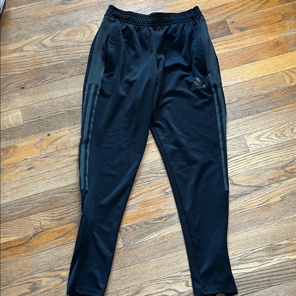 Adidas Black Jogger Pants with Stripes Women size small - Picture 1 of 5